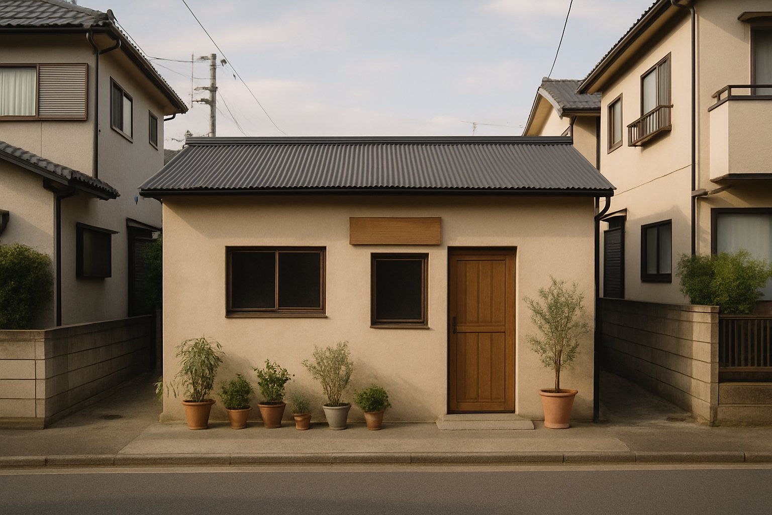 住宅地に建つ小さな工房の外観